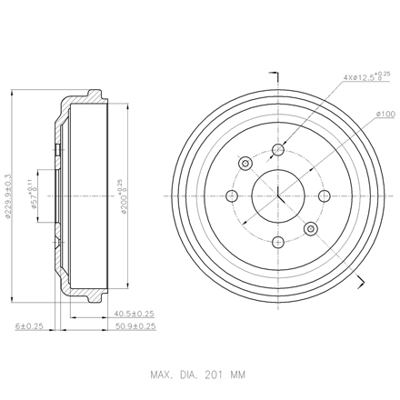 Chevrolet Aveo brake drum 96470999